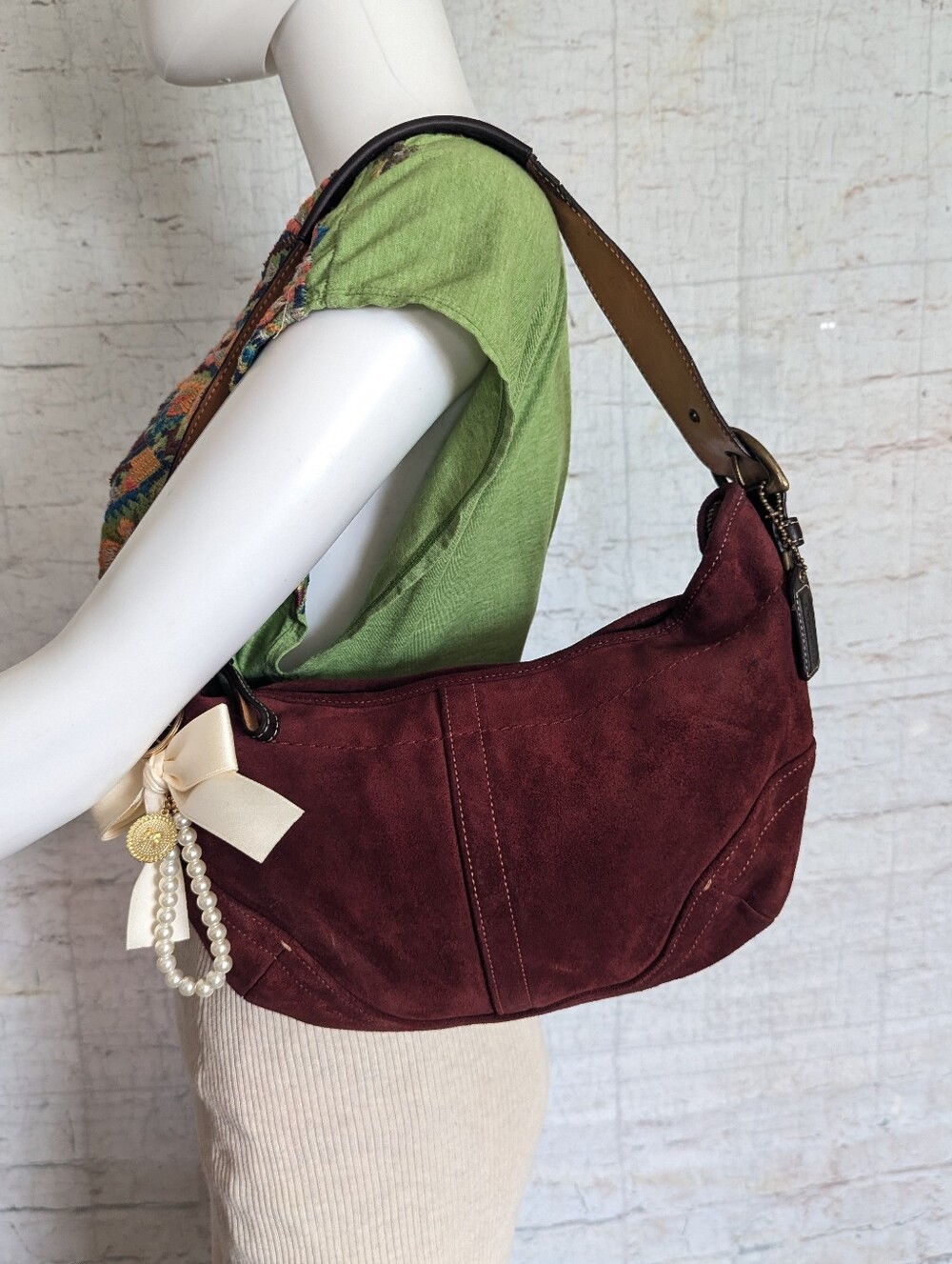 vintage Coach Soho Suede Crescent Hobo Bag